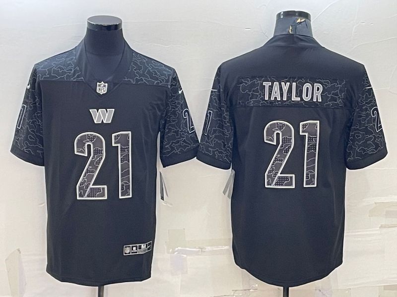 Men Washington Redskins #21 Taylor Black Reflector 2022 Nike Limited NFL Jersey